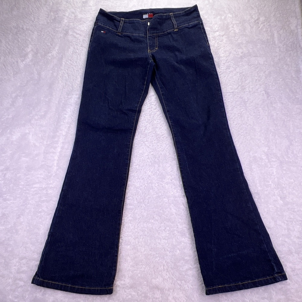 VTG Y2K 'Tommy‎ Jeans' Womens 7 Bootcut Jeans Dark Wash 2002 (no pockets)